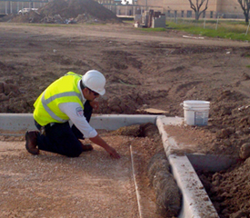 Image of an engineer working on site